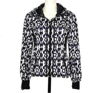 Lululemon Women's Sprinkler Ikat Downtime Hooded Jacket Seawheeze Black 4